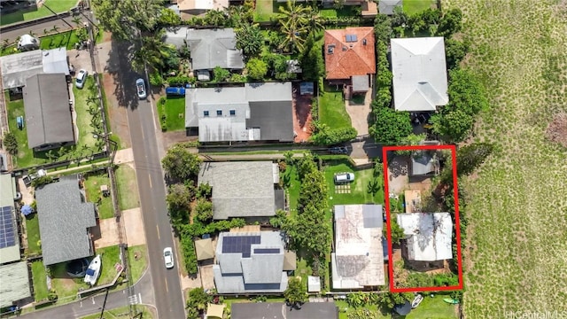 bird's eye view with a residential view