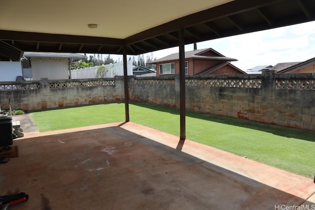 view of patio featuring a fenced backyard