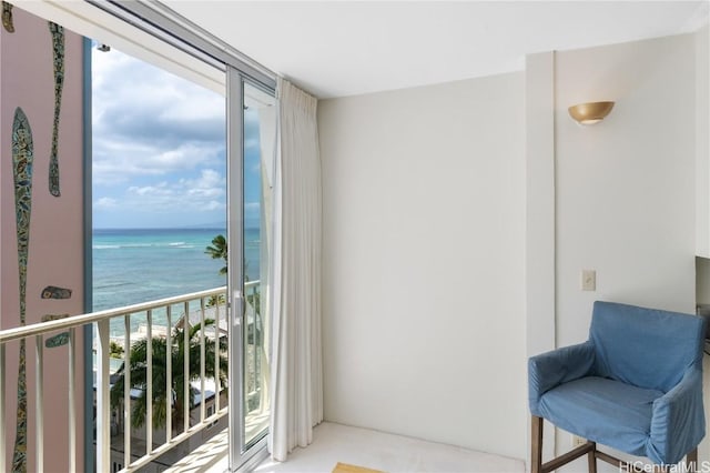 balcony with a water view