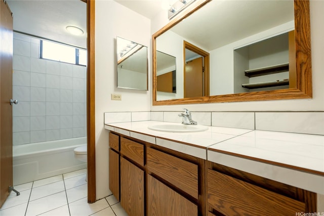 98-501 Koauka Loop Unit A808, Aiea, HI 96701 - bathroom featuring tile patterned floors, vanity, toilet, and shower / tub combination