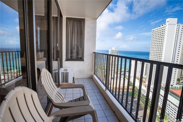 balcony with a water view