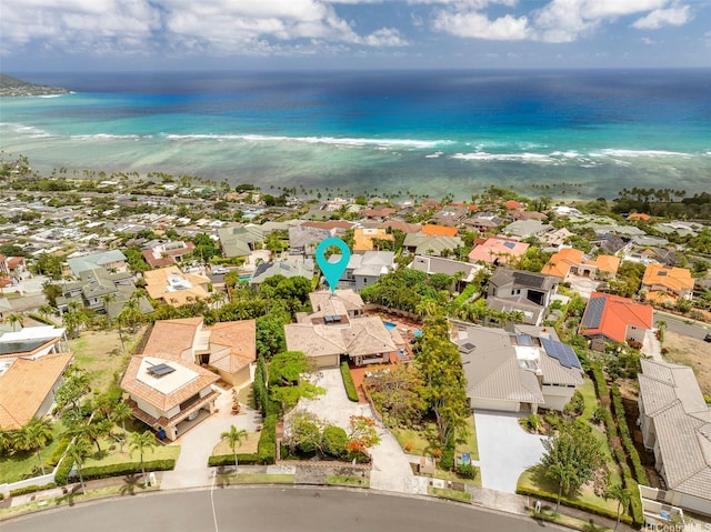 145 Maono Pl, Honolulu, HI 96821 - aerial view with a water view, a beach view, and a residential view