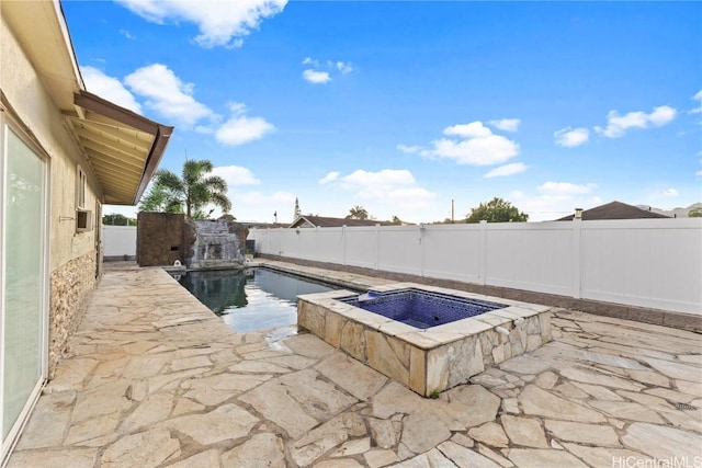 view of pool with a fenced in pool, a patio, and a fenced backyard