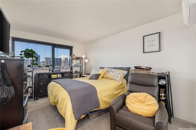 615 Keawe St Unit 1905, Honolulu, HI 96813 - carpeted bedroom with a textured ceiling and a wall unit AC