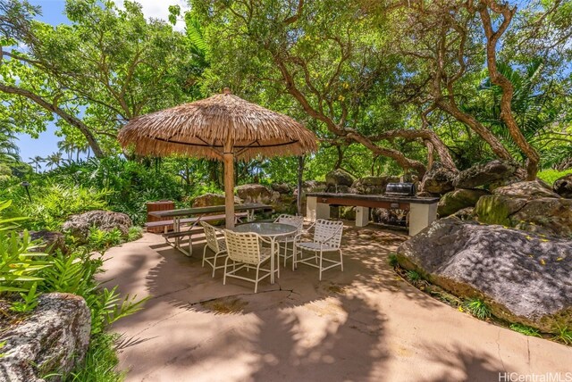 view of patio / terrace featuring outdoor dining space