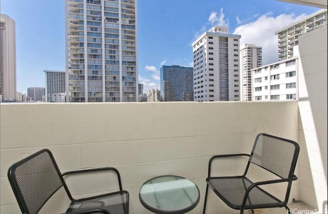 balcony with a city view