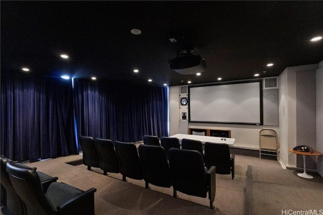 1288 Kapiolani Blvd Unit I-4203, Honolulu, HI 96814 - carpeted home theater with visible vents and recessed lighting
