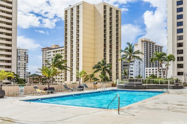 201 Ohua Ave Unit 908, Honolulu, HI 96815 - view of pool with a patio and a city view