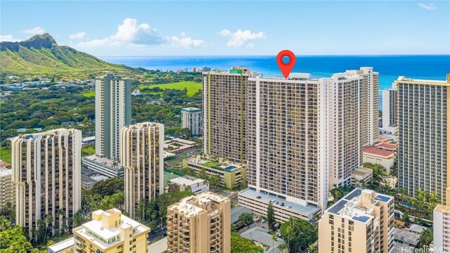 201 Ohua Ave Unit 908, Honolulu, HI 96815 - bird's eye view with a water view and a city view
