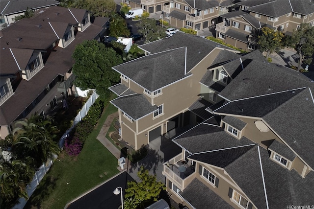bird's eye view with a residential view
