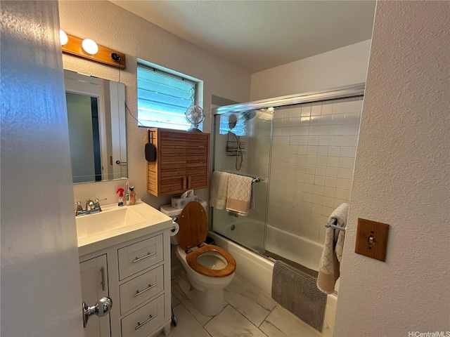 94-203 Paioa Pl Unit P201, Waipahu, HI 96797 - full bath with combined bath / shower with glass door, vanity, and a textured wall