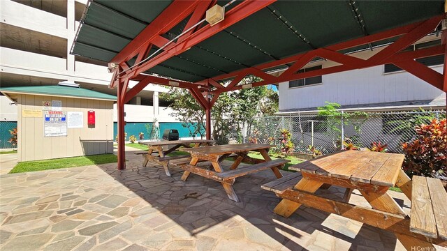 view of patio / terrace with fence and outdoor dining area