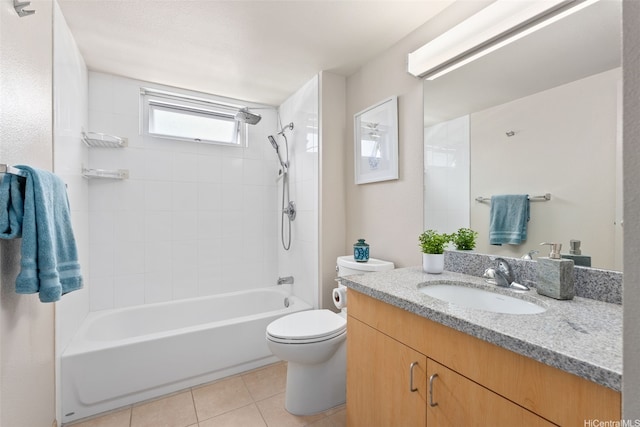 1315 Kalakaua Ave Unit 1903, Honolulu, HI 96826 - bathroom featuring toilet, vanity, tile patterned flooring, and bathing tub / shower combination