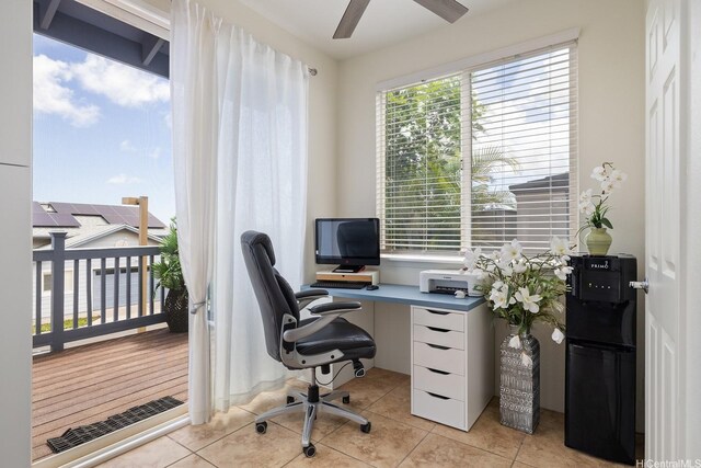 92-7049 Elele St Unit 86, Kapolei, HI 96707 - office with light tile patterned flooring and ceiling fan