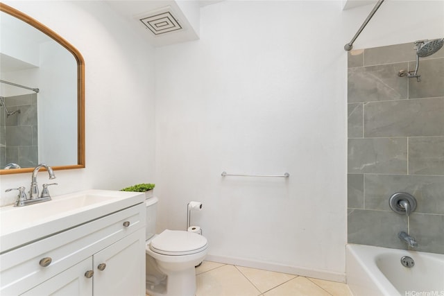 91-1058 Kekuilani Loop Unit 1701, Kapolei, HI 96707 - bathroom featuring visible vents, tub / shower combination, toilet, tile patterned floors, and vanity