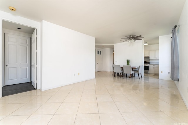 91-1058 Kekuilani Loop Unit 1701, Kapolei, HI 96707 - dining area with light tile patterned flooring, a ceiling fan, and baseboards