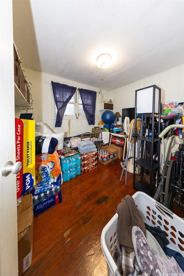 recreation room featuring hardwood / wood-style flooring