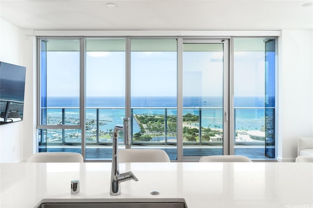 629 Keeaumoku St Unit 3801, Honolulu, HI 96814 - kitchen featuring a sink and a water view