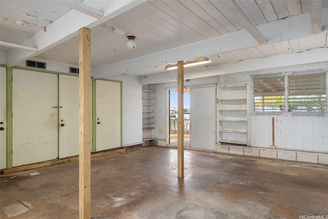 basement featuring visible vents