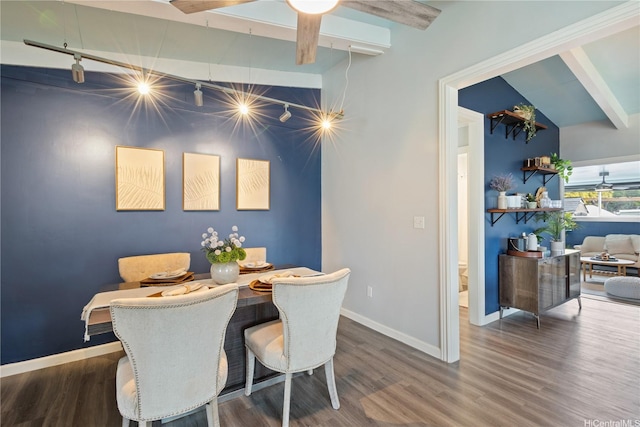 45-563 Kukane St, Kaneohe, HI 96744 - dining room with wood finished floors, baseboards, and rail lighting