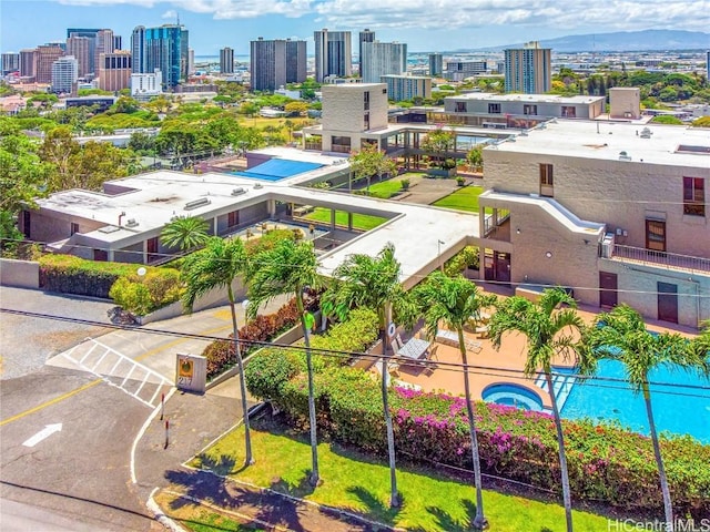 bird's eye view featuring a city view