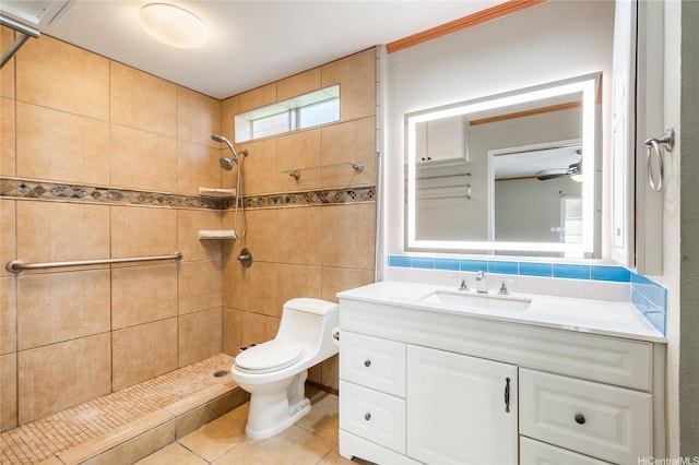 91-1026B Hoomaka St Unit 35, Ewa Beach, HI 96706 - full bath with vanity, tiled shower, toilet, and tile patterned floors