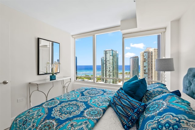 1009 Kapiolani Blvd Unit 3708, Honolulu, HI 96814 - bedroom featuring a water view