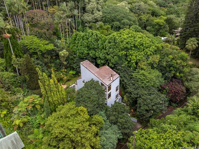 156 Forest Ridge Way, Honolulu, HI 96822 - aerial view of property and surrounding area with a forest