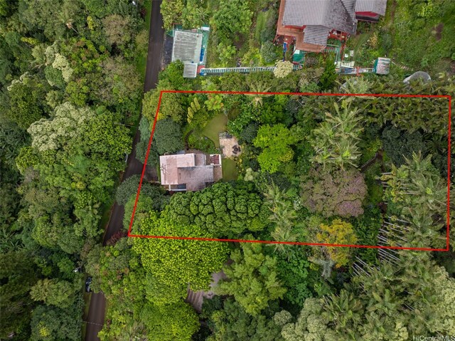 156 Forest Ridge Way, Honolulu, HI 96822 - aerial overview of property's location with property parcel outlined