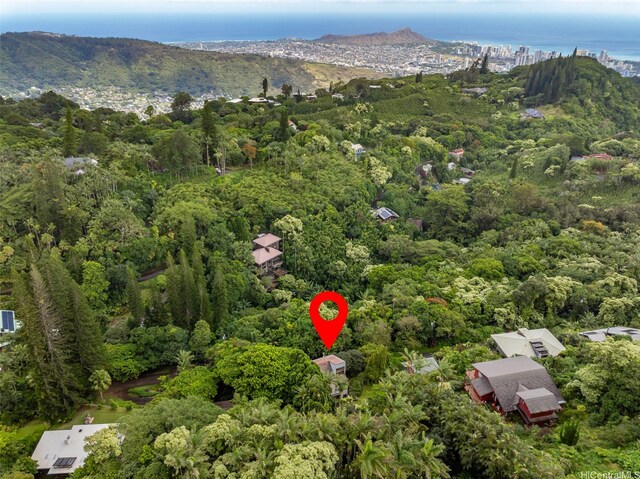 156 Forest Ridge Way, Honolulu, HI 96822 - aerial overview of property's location featuring a heavily wooded area and a large body of water