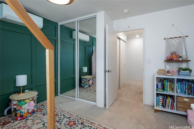 bathroom featuring an AC wall unit