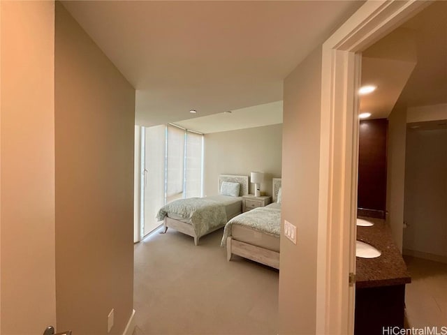 bedroom featuring carpet
