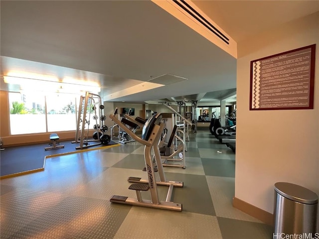 gym with baseboards