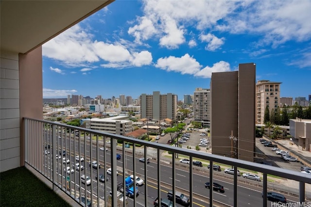 balcony with a city view