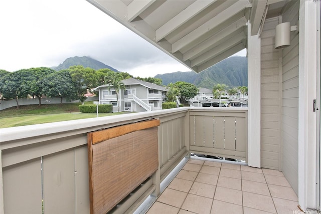 balcony with a mountain view