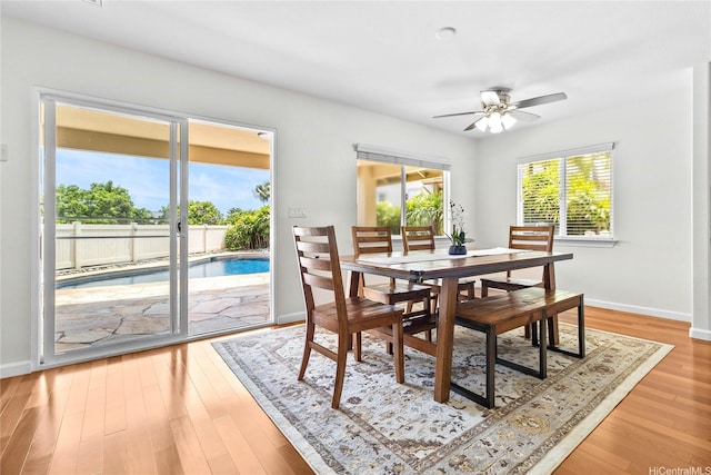 1000 Kaolo St, Honolulu, HI 96825 - dining space with ceiling fan and light wood-type flooring
