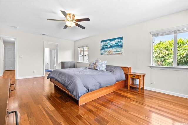 1000 Kaolo St, Honolulu, HI 96825 - bedroom featuring light wood-style floors and ceiling fan