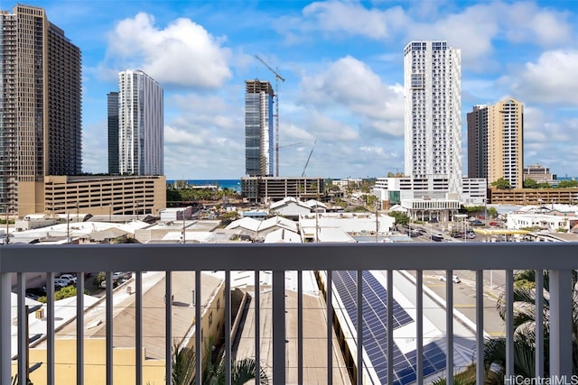 balcony featuring a view of city