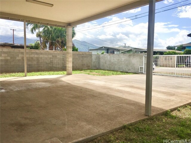 view of patio featuring a fenced backyard
