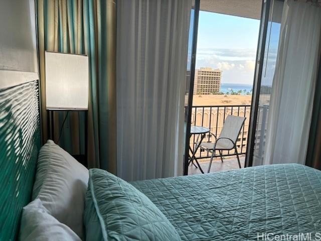 1850 Ala Moana Blvd Unit 818, Honolulu, HI 96815 - bedroom with access to exterior and a water view