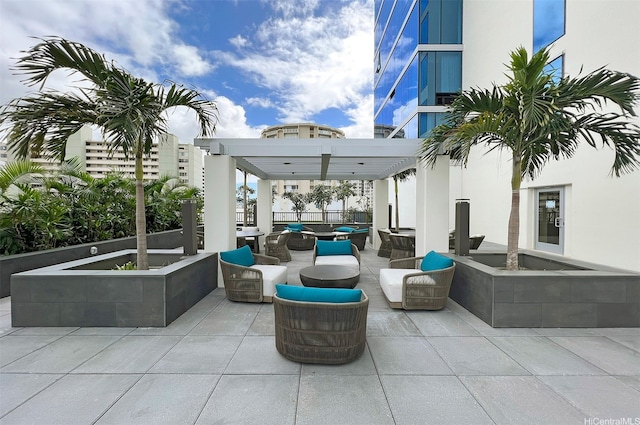 view of patio featuring outdoor lounge area