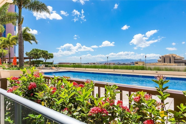 pool featuring a mountain view