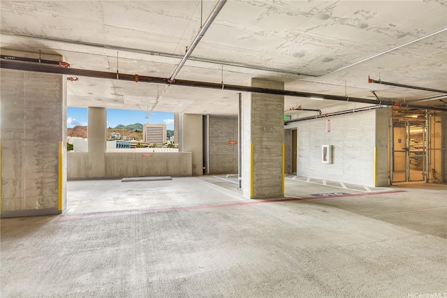 view of parking garage