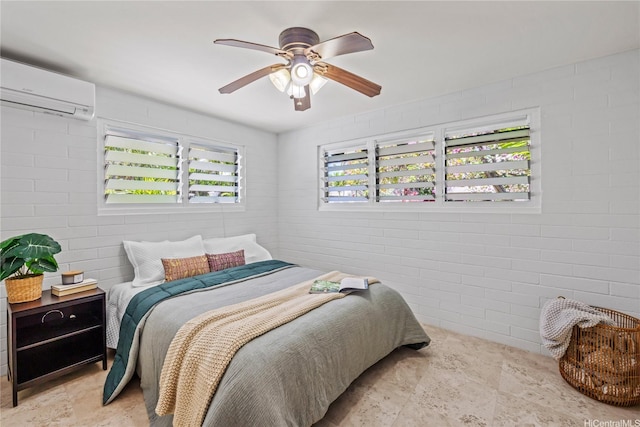 61 Kai One Pl, Kailua, HI 96734 - bedroom with an AC wall unit and a ceiling fan