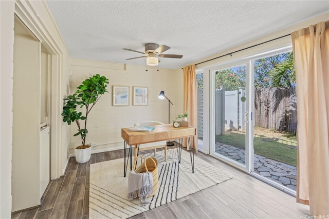 61 Kai One Pl, Kailua, HI 96734 - office space featuring a textured ceiling, dark wood finished floors, and ceiling fan