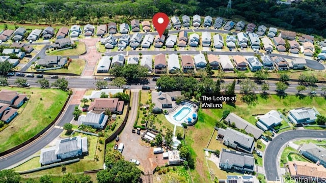 aerial view with a residential view