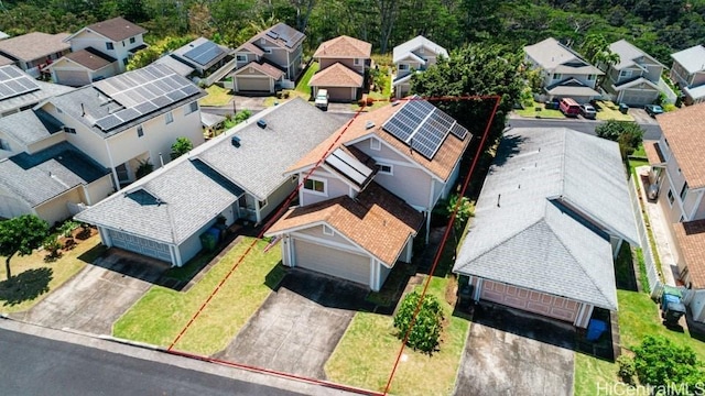 birds eye view of property featuring a residential view