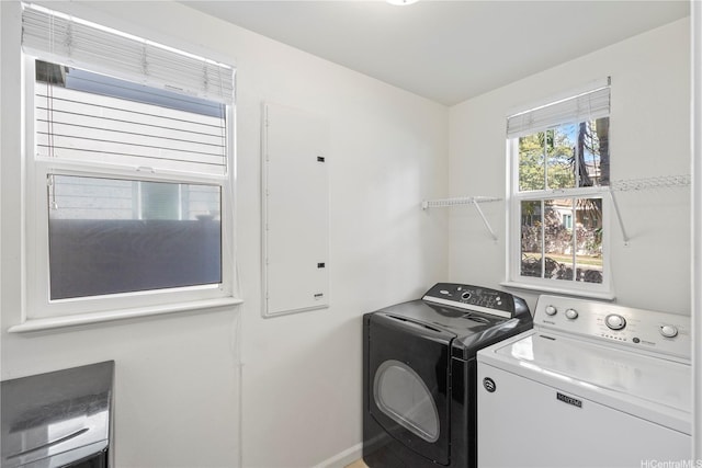 91-1036 Kaiuliuli St, Ewa Beach, HI 96706 - laundry room with independent washer and dryer, electric panel, and baseboards