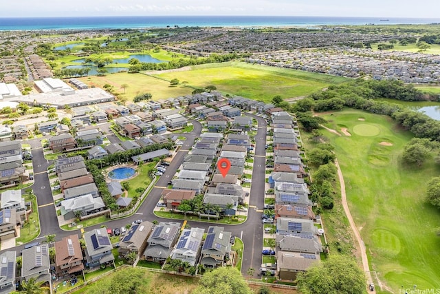 91-6221 Kapolei Pkwy Unit 511, Ewa Beach, HI 96706 - aerial view of property and surrounding area with a large body of water, nearby suburban area, and a golf course