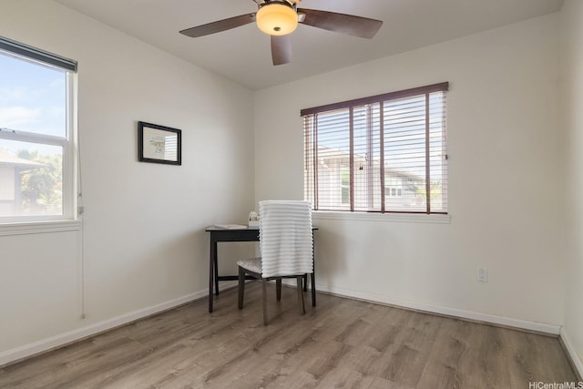 91-6221 Kapolei Pkwy Unit 511, Ewa Beach, HI 96706 - office with light wood-style floors, a ceiling fan, and baseboards